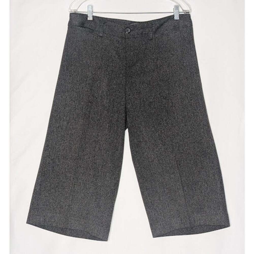 Y2K GAP Crop Wide Leg Tweed Trouser Pant women Dark Gray Officewear Size 10
